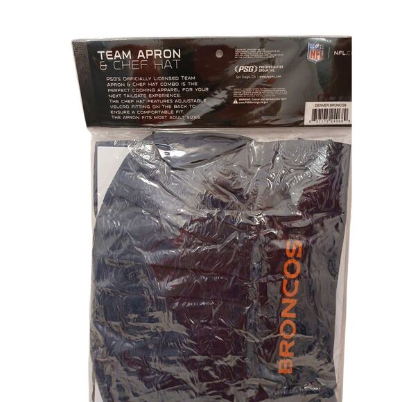 NFL Chef Apron 2pc Set Denver Broncos Football Cook Hat BBQ Father Dad GIft New! - Picture 6 of 9